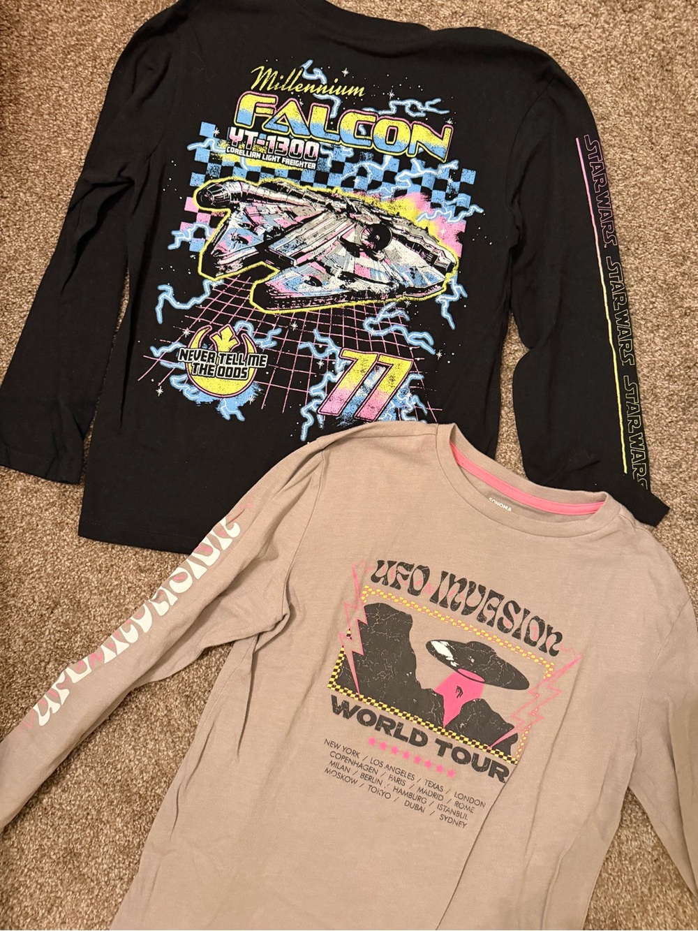 Star Wars Millennium Falcon Graphic and Space Shirt Bundle